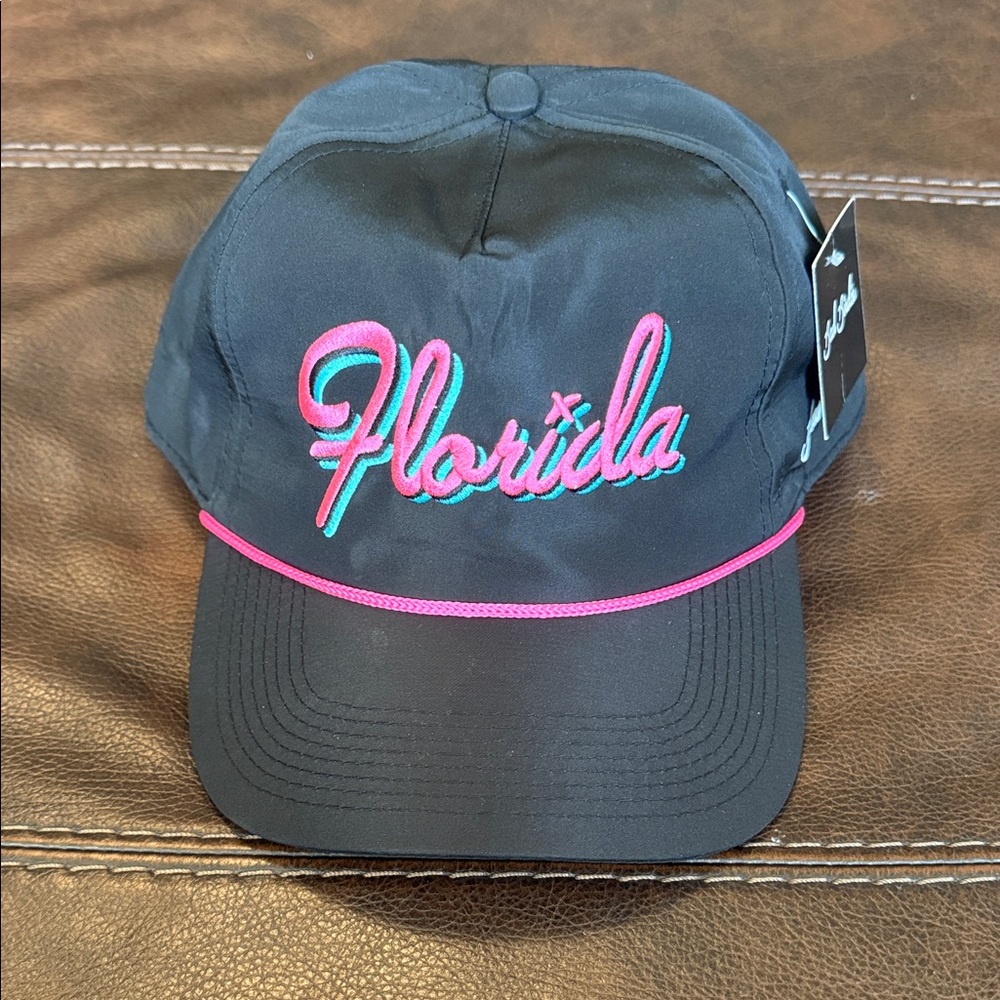Bad Birdie Black Florida Embroidered Rope Hat. SnapBack.